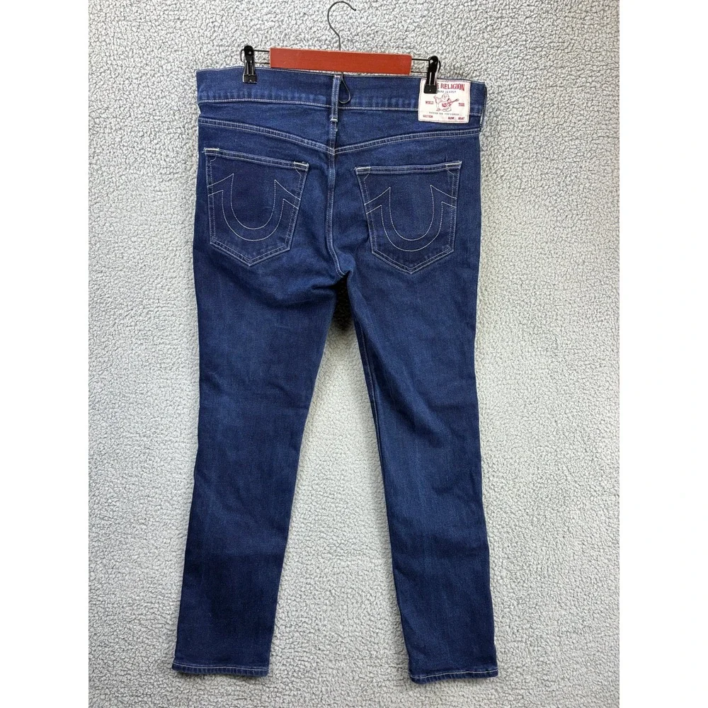 True Religion Rocco Relaxed Skinny Jeans Mens 36 Blue Denim Pants Classic Wash